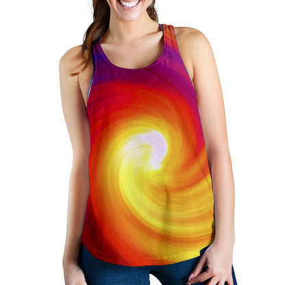 Vortex Twist Swirl Flame Themed Women Racerback Tank Top