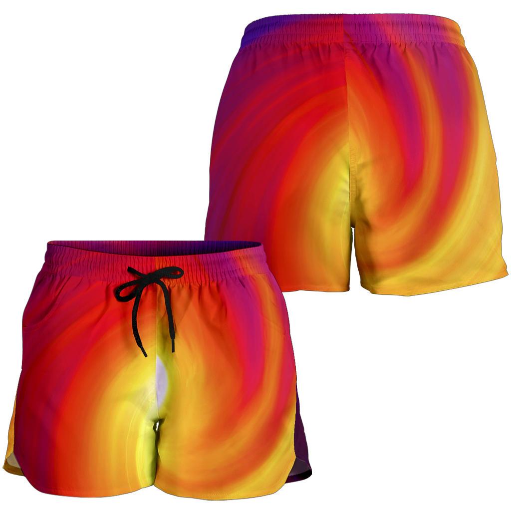 Vortex Twist Swirl Flame Themed Women Shorts-JTAMIGO.COM