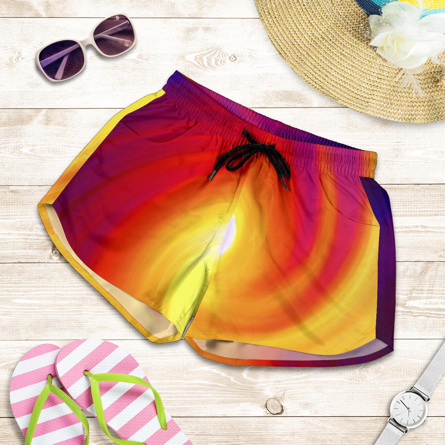 Vortex Twist Swirl Flame Themed Women Shorts-JTAMIGO.COM