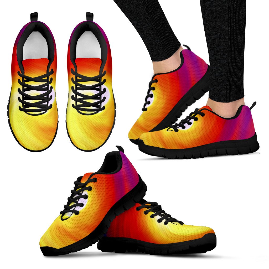 Vortex Twist Swirl Flame Themed Women Sneakers Shoes