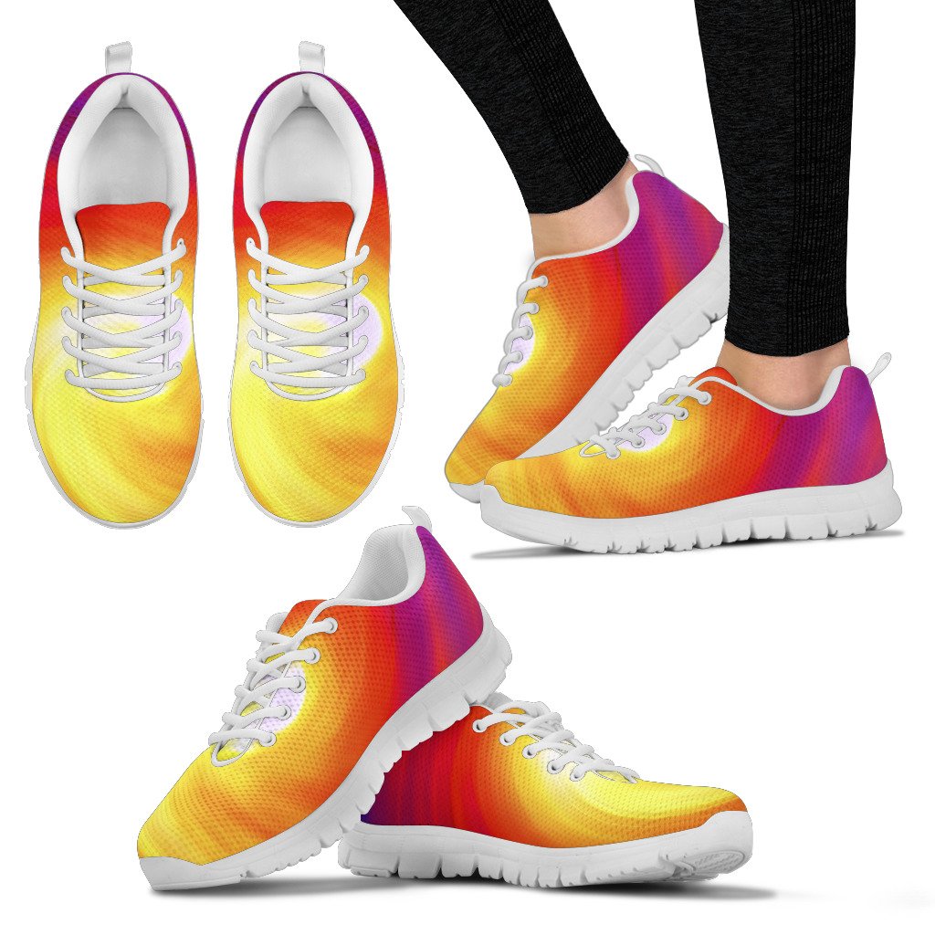 Vortex Twist Swirl Flame Themed Women Sneakers Shoes