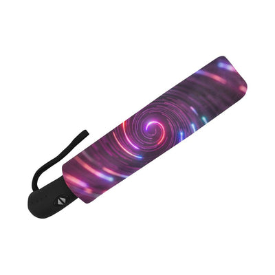 Vortex Twist Swirl Purple Neon Print Automatic Foldable Umbrella