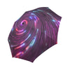 Vortex Twist Swirl Purple Neon Print Automatic Foldable Umbrella