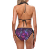 Vortex Twist Swirl Purple Neon Print Bikini Swimsuit-JTAMIGO.COM