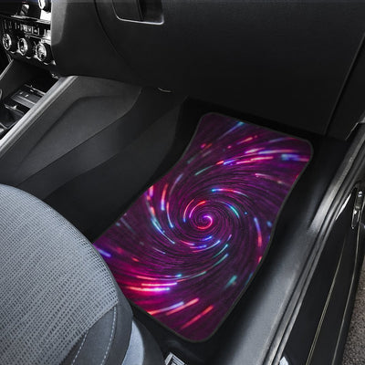 Vortex Twist Swirl Purple Neon Print Car Floor Mats