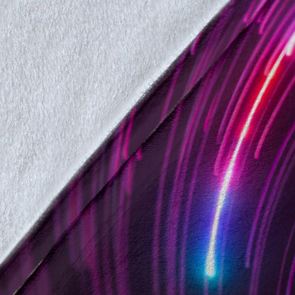 Vortex Twist Swirl Purple Neon Print Fleece Blanket