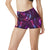 Vortex Twist Swirl Purple Neon Print High Waisted Spandex Shorts-JTAMIGO.COM