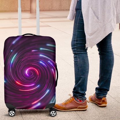 Vortex Twist Swirl Purple Neon Print Luggage Cover Protector