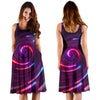 Vortex Twist Swirl Purple Neon Print Sleeveless Dress