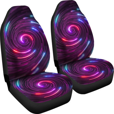 Vortex Twist Swirl Purple Neon Print Universal Fit Car Seat Covers
