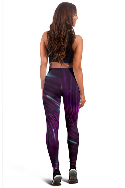 Vortex Twist Swirl Purple Neon Print Women Leggings