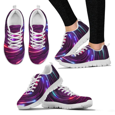 Vortex Twist Swirl Purple Neon Print Women Sneakers Shoes