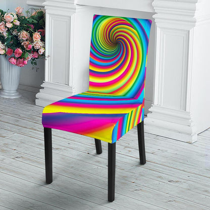 Vortex Twist Swirl Rainbow Design Dining Chair Slipcover-JTAMIGO.COM