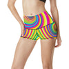 Vortex Twist Swirl Rainbow Design High Waisted Spandex Shorts-JTAMIGO.COM