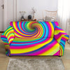 Vortex Twist Swirl Rainbow Design Loveseat Slipcover-JTAMIGO.COM