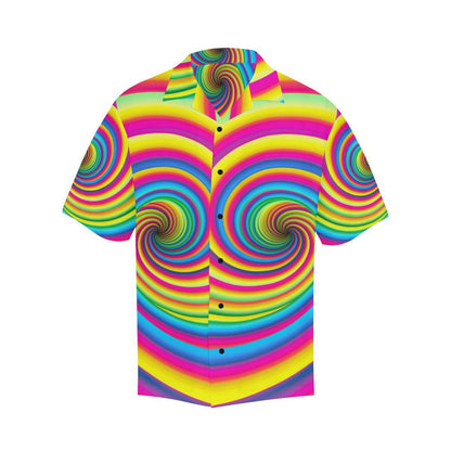 Vortex Twist Swirl Rainbow Design Men Aloha Hawaiian Shirt