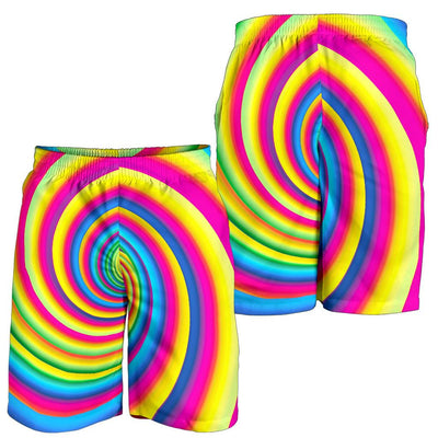 Vortex Twist Swirl Rainbow Design Mens Shorts-JTAMIGO.COM