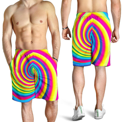 Vortex Twist Swirl Rainbow Design Mens Shorts-JTAMIGO.COM