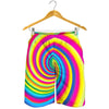 Vortex Twist Swirl Rainbow Design Mens Shorts-JTAMIGO.COM