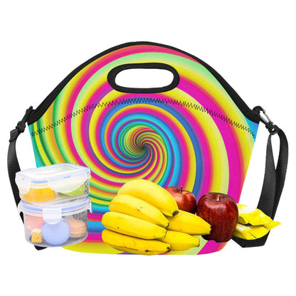 Vortex Twist Swirl Rainbow Design Neoprene Lunch Bag (Model 1669)(Large)-JTAMIGO.COM