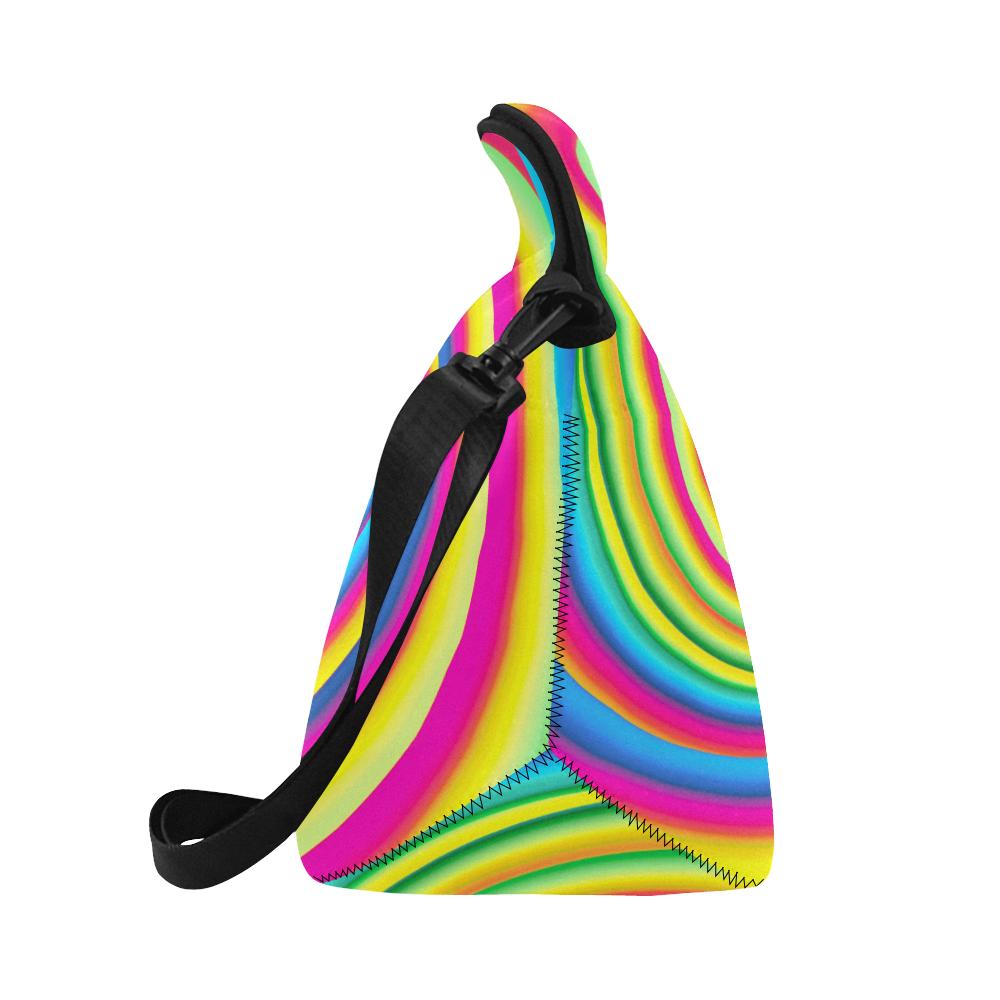 Vortex Twist Swirl Rainbow Design Neoprene Lunch Bag (Model 1669)(Large)-JTAMIGO.COM