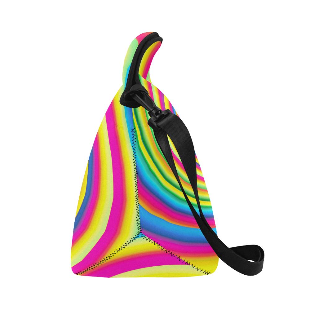 Vortex Twist Swirl Rainbow Design Neoprene Lunch Bag (Model 1669)(Large)-JTAMIGO.COM