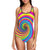 Vortex Twist Swirl Rainbow Design One Piece Swimsuit-JTAMIGO.COM