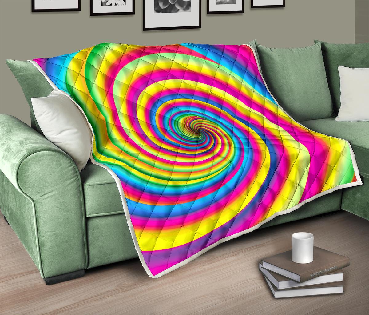 Vortex Twist Swirl Rainbow Design Premium Quilt-JTAMIGO.COM