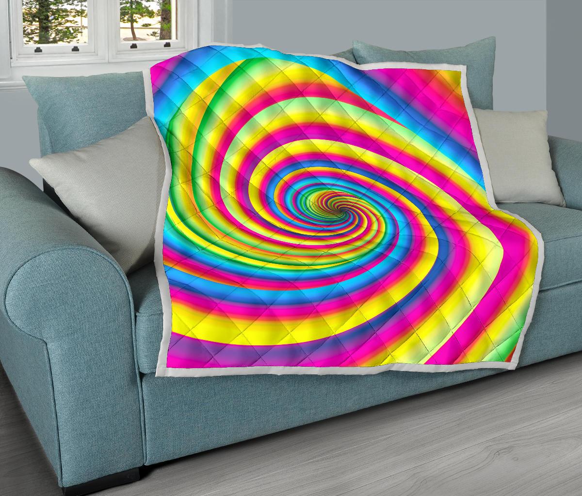 Vortex Twist Swirl Rainbow Design Premium Quilt-JTAMIGO.COM