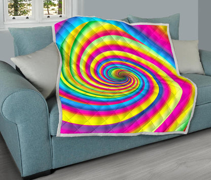 Vortex Twist Swirl Rainbow Design Premium Quilt-JTAMIGO.COM
