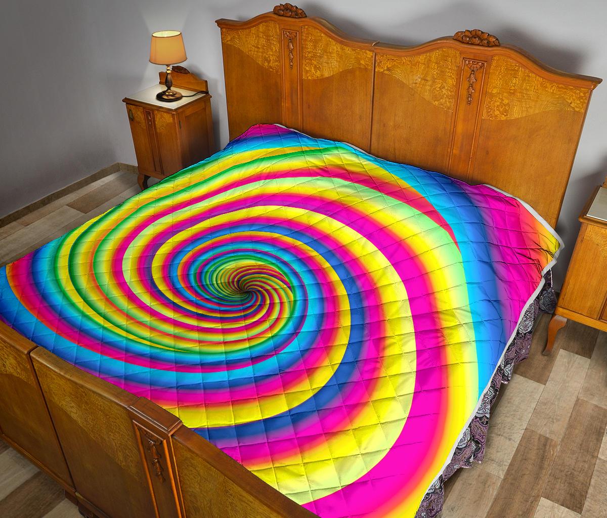 Vortex Twist Swirl Rainbow Design Premium Quilt-JTAMIGO.COM