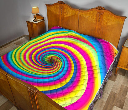 Vortex Twist Swirl Rainbow Design Premium Quilt-JTAMIGO.COM