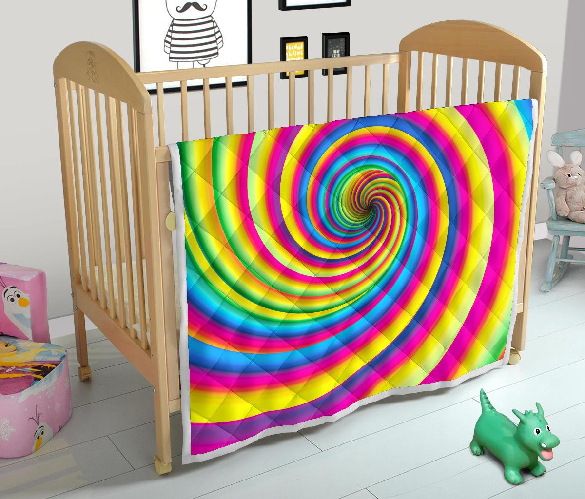 Vortex Twist Swirl Rainbow Design Premium Quilt-JTAMIGO.COM