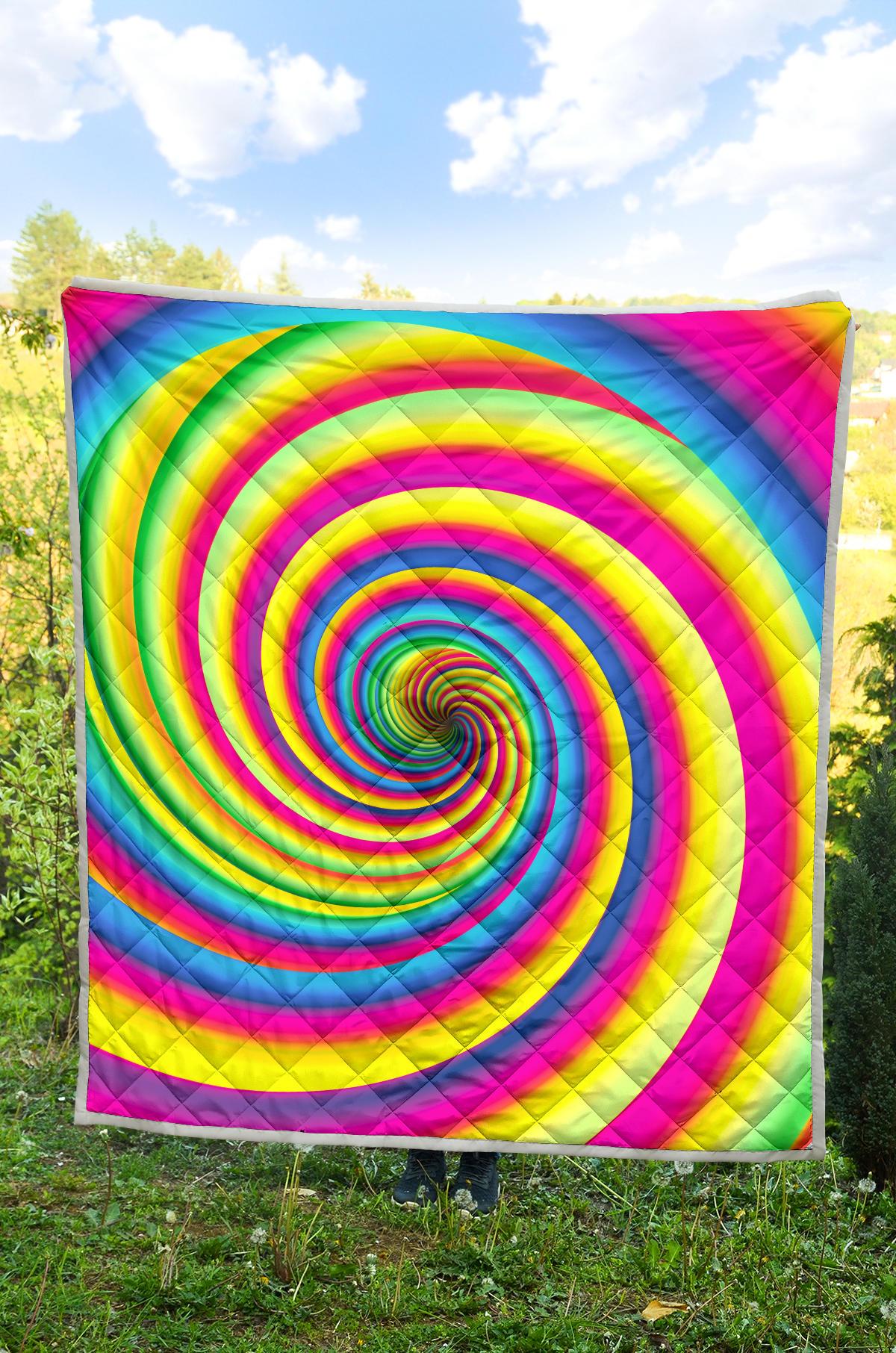 Vortex Twist Swirl Rainbow Design Premium Quilt-JTAMIGO.COM