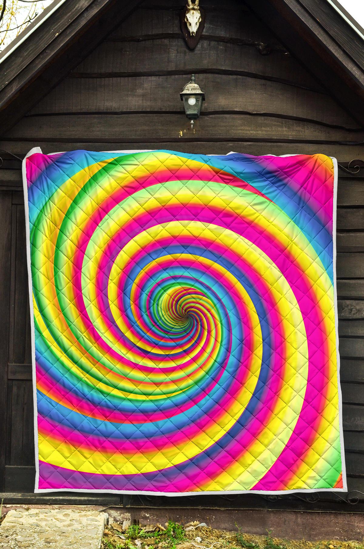Vortex Twist Swirl Rainbow Design Premium Quilt-JTAMIGO.COM