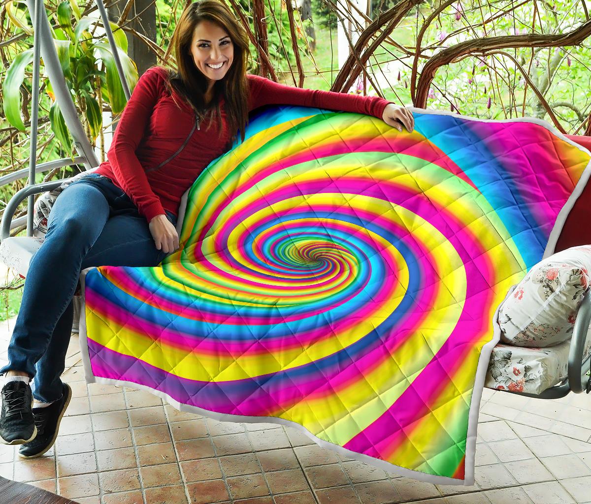 Vortex Twist Swirl Rainbow Design Premium Quilt-JTAMIGO.COM