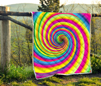 Vortex Twist Swirl Rainbow Design Premium Quilt-JTAMIGO.COM