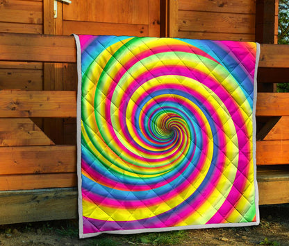Vortex Twist Swirl Rainbow Design Premium Quilt-JTAMIGO.COM
