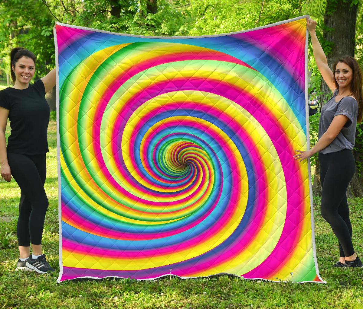 Vortex Twist Swirl Rainbow Design Premium Quilt-JTAMIGO.COM