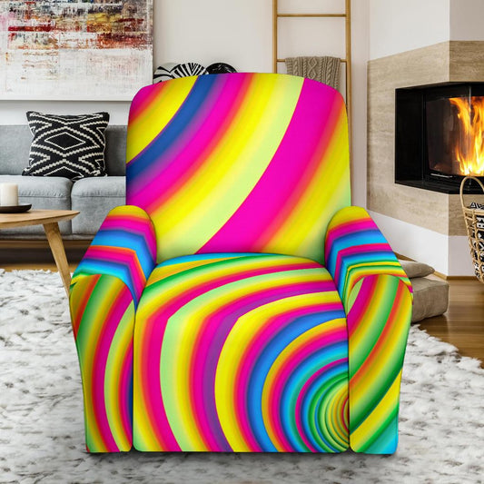 Vortex Twist Swirl Rainbow Design Single Sofa Slipcover -JTAMIGO.COM