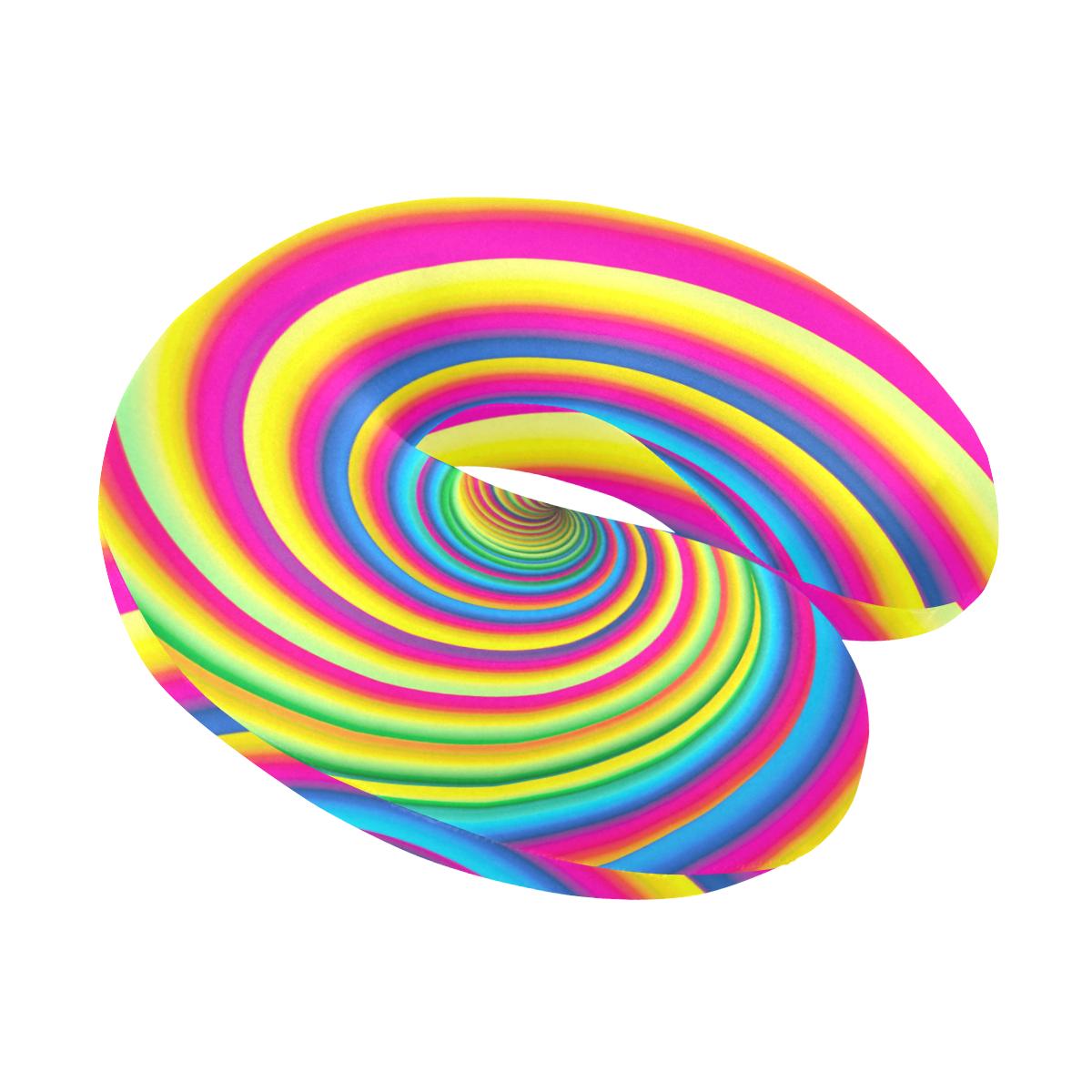 Vortex Twist Swirl Rainbow Design U-Shaped Travel Neck Pillow-JTAMIGO.COM