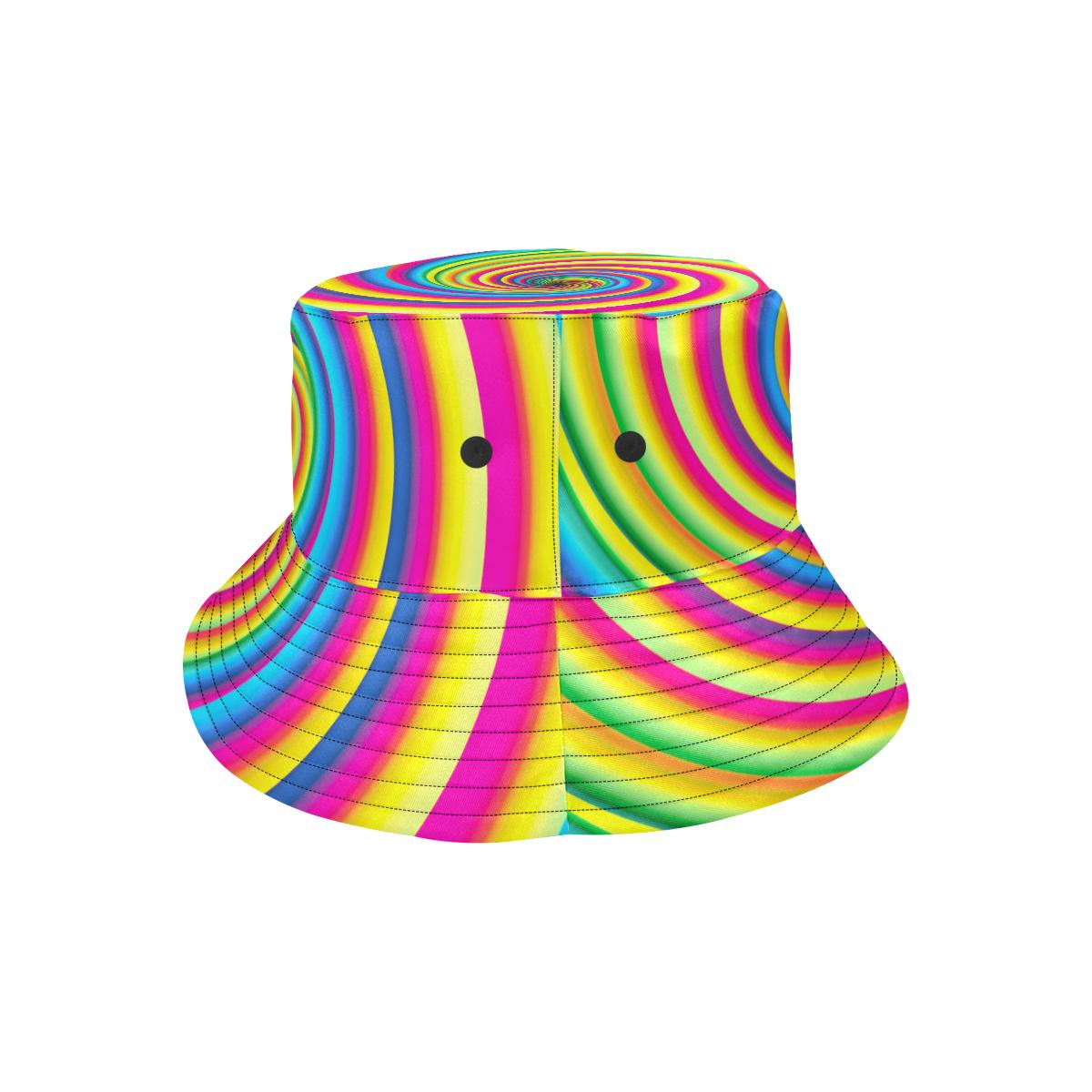 Vortex Twist Swirl Rainbow Design Unisex Bucket Hat