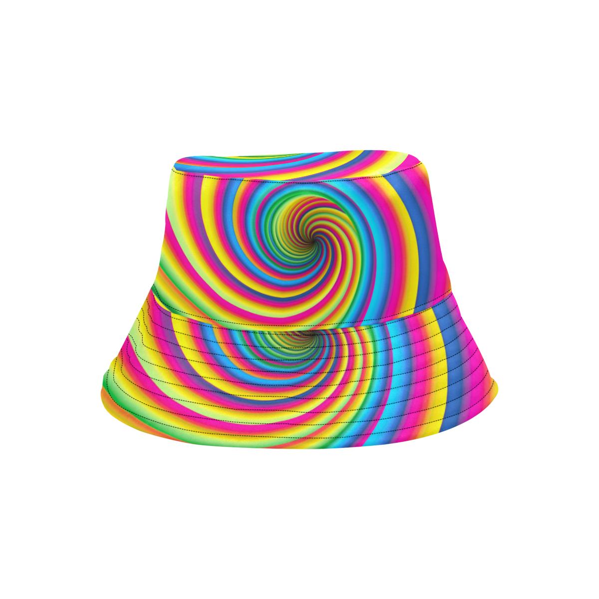 Vortex Twist Swirl Rainbow Design Unisex Bucket Hat