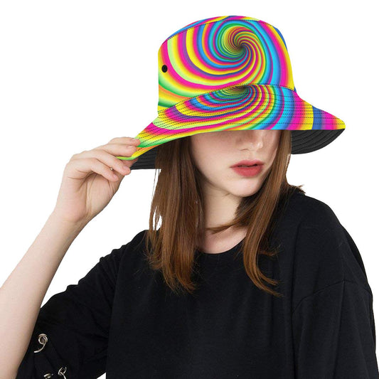 Vortex Twist Swirl Rainbow Design Unisex Bucket Hat