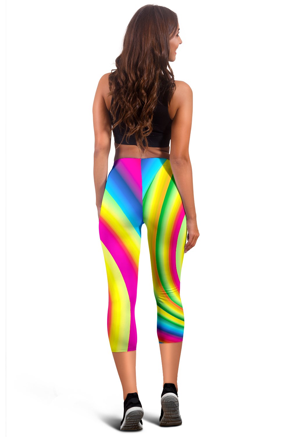 Vortex Twist Swirl Rainbow Design Women Capris