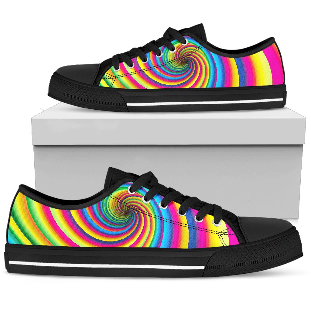 Vortex Twist Swirl Rainbow Design Women Low Top Shoes-JTAMIGO.COM