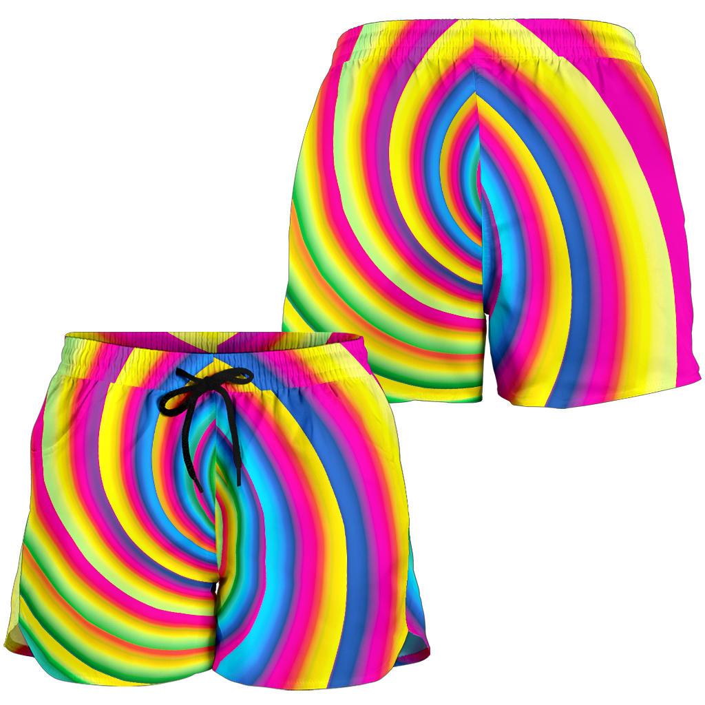 Vortex Twist Swirl Rainbow Design Women Shorts-JTAMIGO.COM