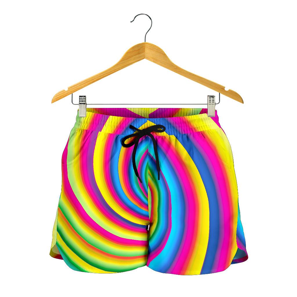 Vortex Twist Swirl Rainbow Design Women Shorts-JTAMIGO.COM