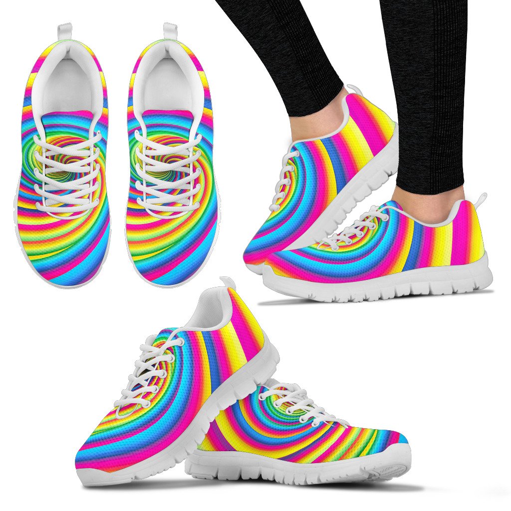 Vortex Twist Swirl Rainbow Design Women Sneakers Shoes