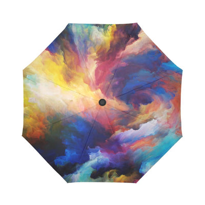 Vortex Twist Swirl Water Color Design Automatic Foldable Umbrella